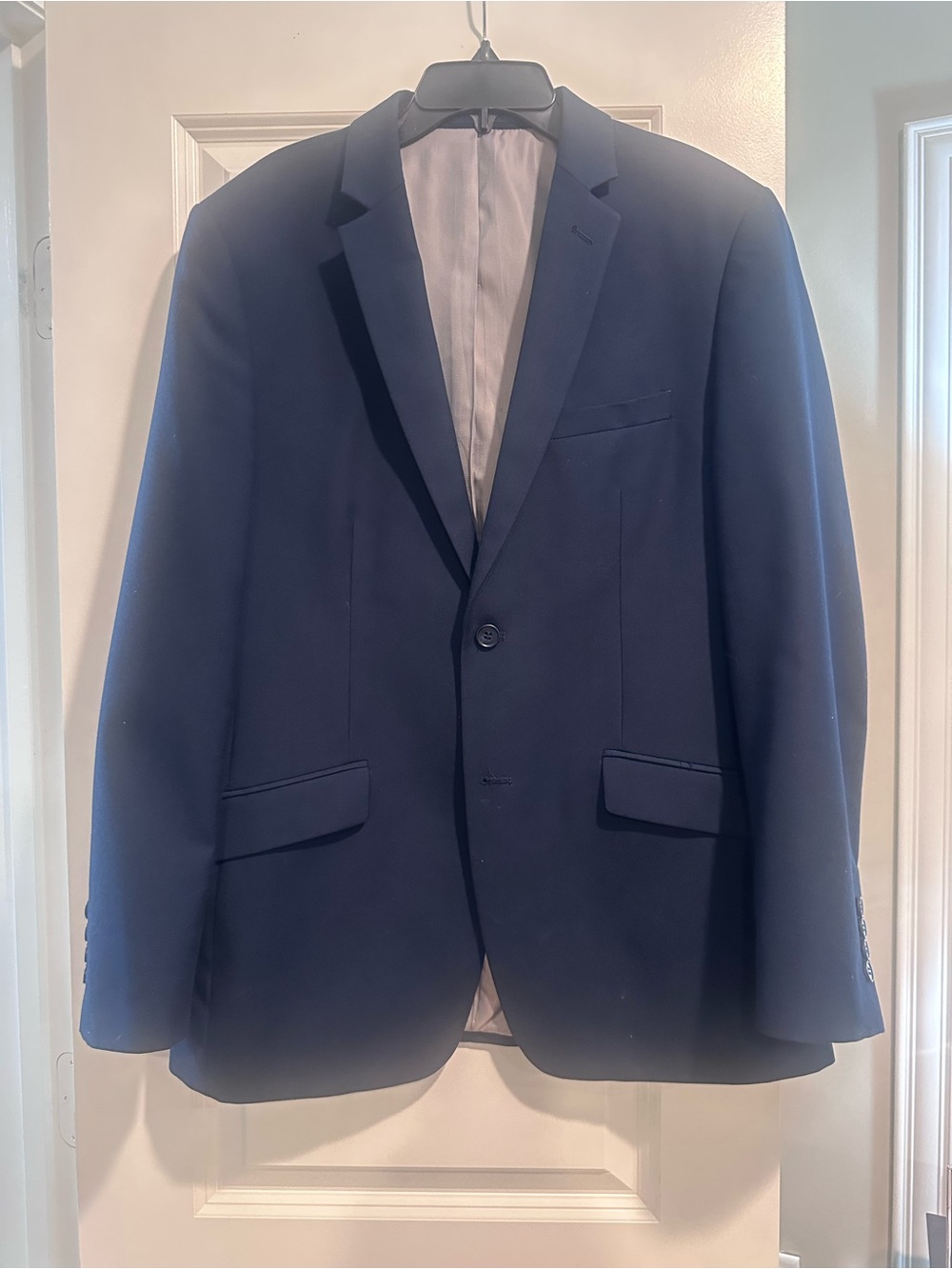 Men's Navy Single-Breasted Blazer - Classic Tailored Sport Coat - Slim Fit